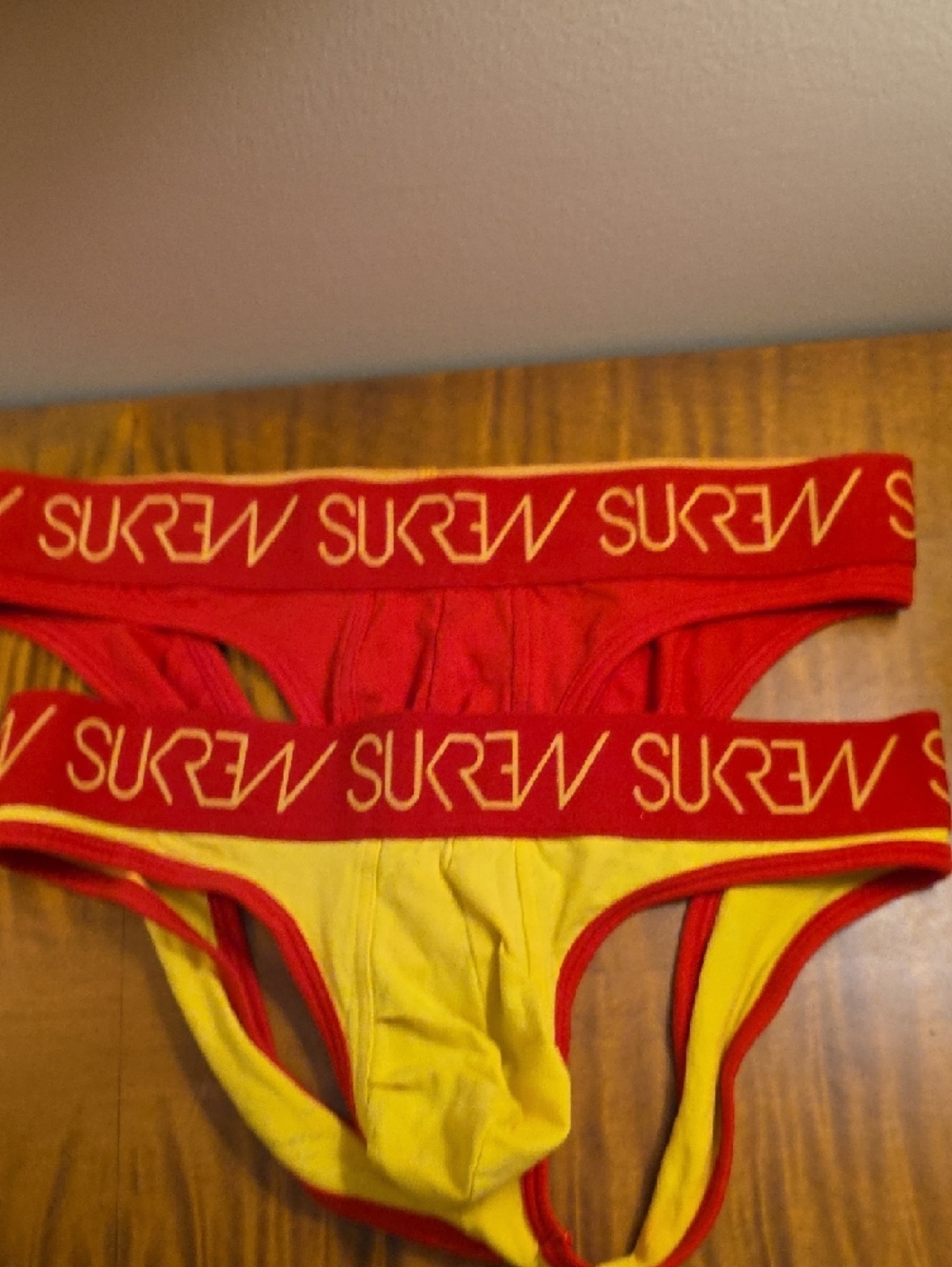 Red Men's Briefs with Gold Logo Waistband by - Picture 9 of 11
